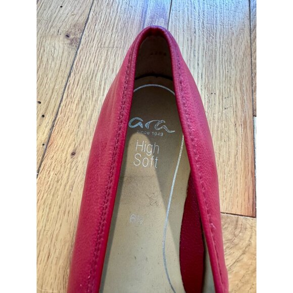 ARA Red Loafers with Horsebit Buckles - Picture 4 of 6